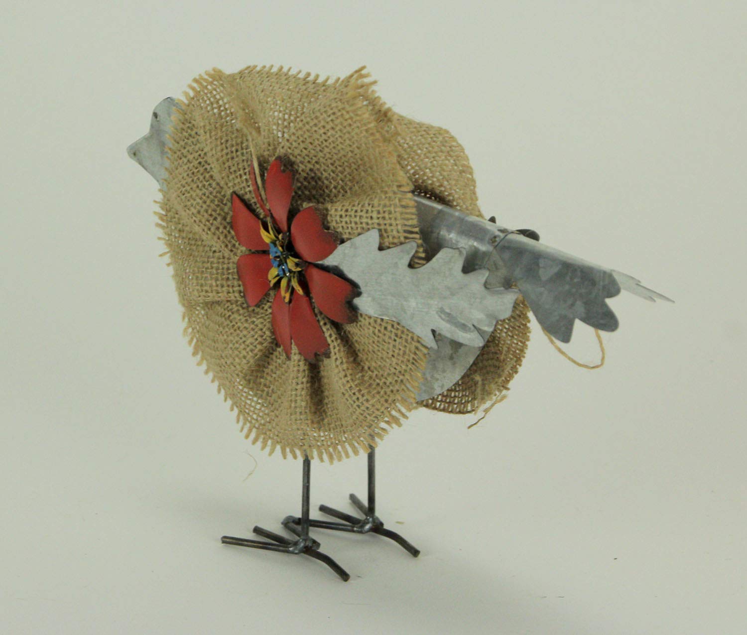 Amazon.co.jp: Things2Die4 メタルと黄麻布 素朴な花 鳥の彫刻 3